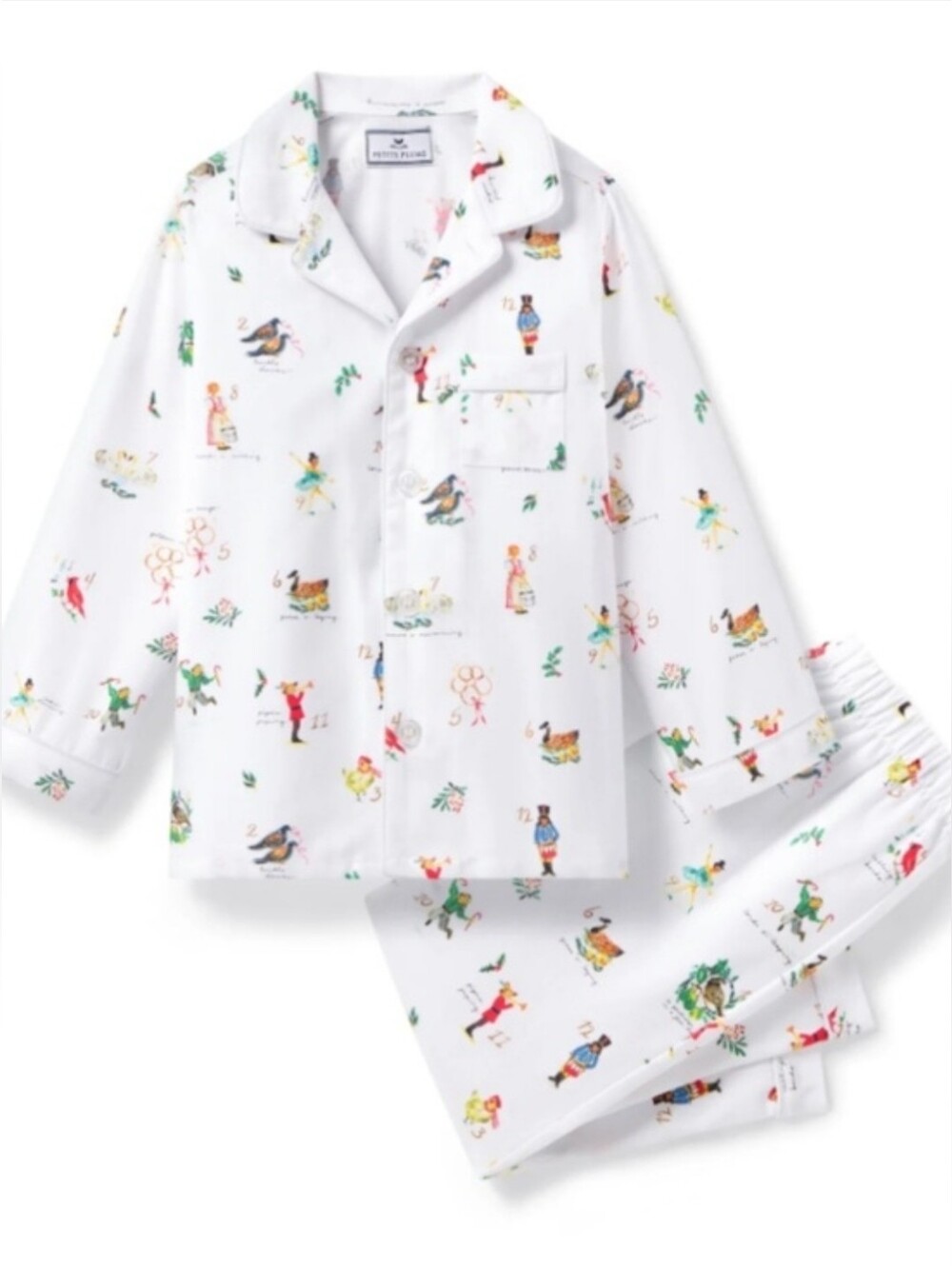 Petite Plume Kid's Twill Pajama Set in 12 Days of Christmas NWT